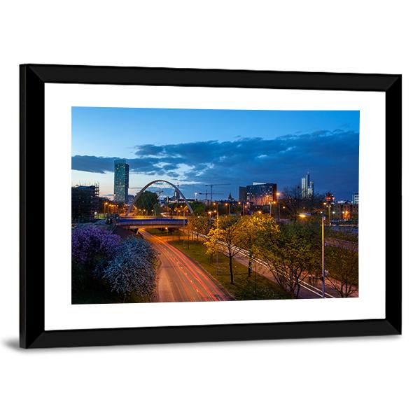 Hulme Arch Bridge Canvas Wall Art-1 Piece-Framed Print-20" x 16"-Tiaracle