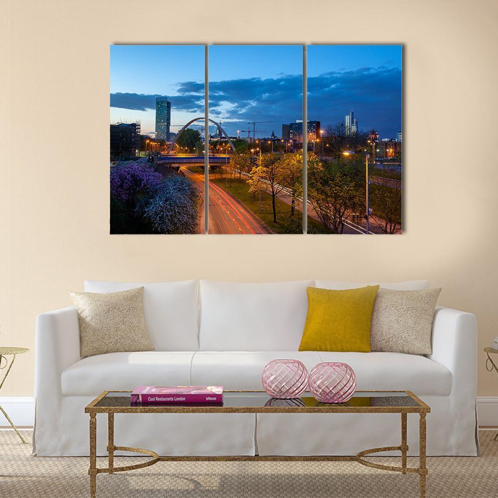 Hulme Arch Bridge Canvas Wall Art-3 Horizontal-Gallery Wrap-37" x 24"-Tiaracle