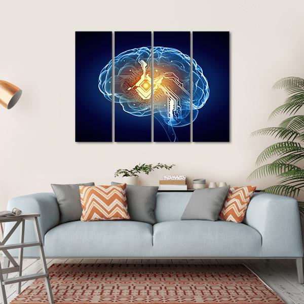 Human Brain Canvas Wall Art-4 Horizontal-Gallery Wrap-34" x 24"-Tiaracle
