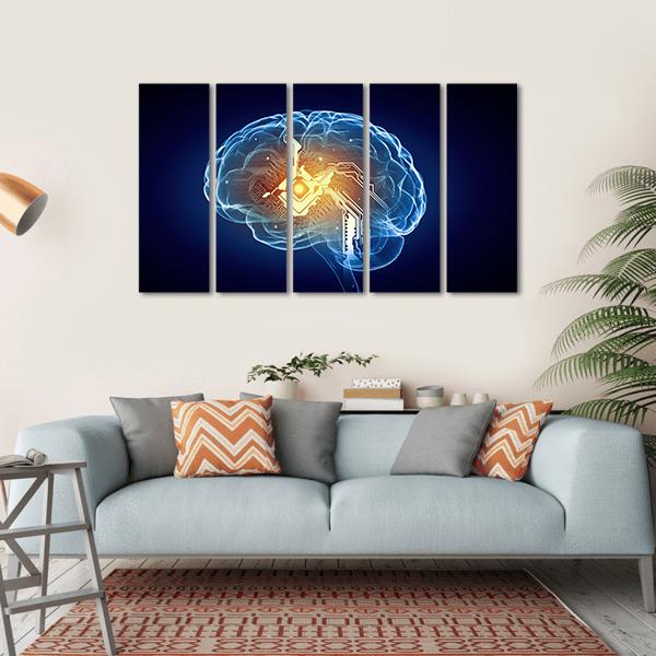 Human Brain Canvas Wall Art-5 Horizontal-Gallery Wrap-22" x 12"-Tiaracle