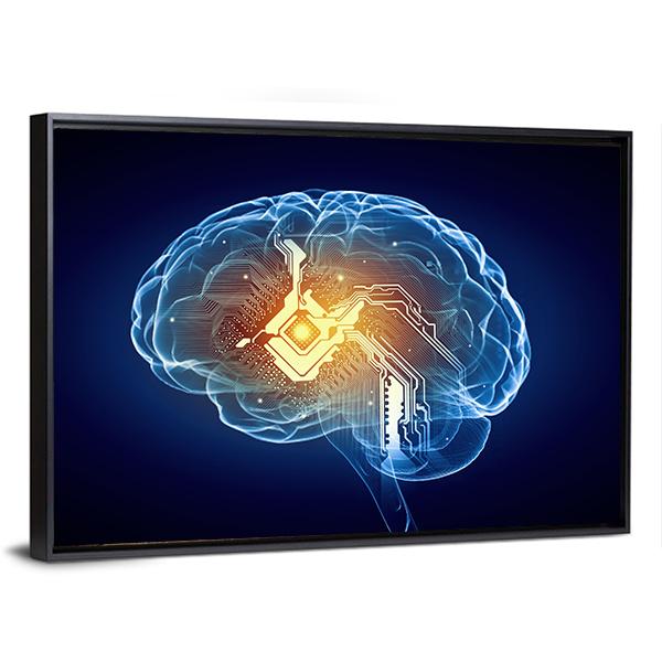 Human Brain Canvas Wall Art-5 Horizontal-Gallery Wrap-22" x 12"-Tiaracle