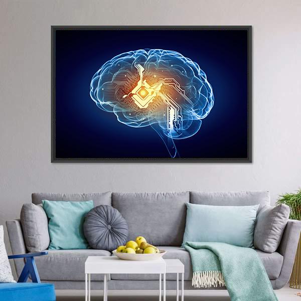 Human Brain Panoramic Canvas Wall Art-1 Piece-36" x 12"-Tiaracle