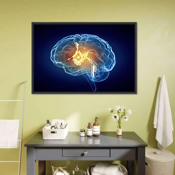 Human Brain Panoramic Canvas Wall Art-1 Piece-36" x 12"-Tiaracle