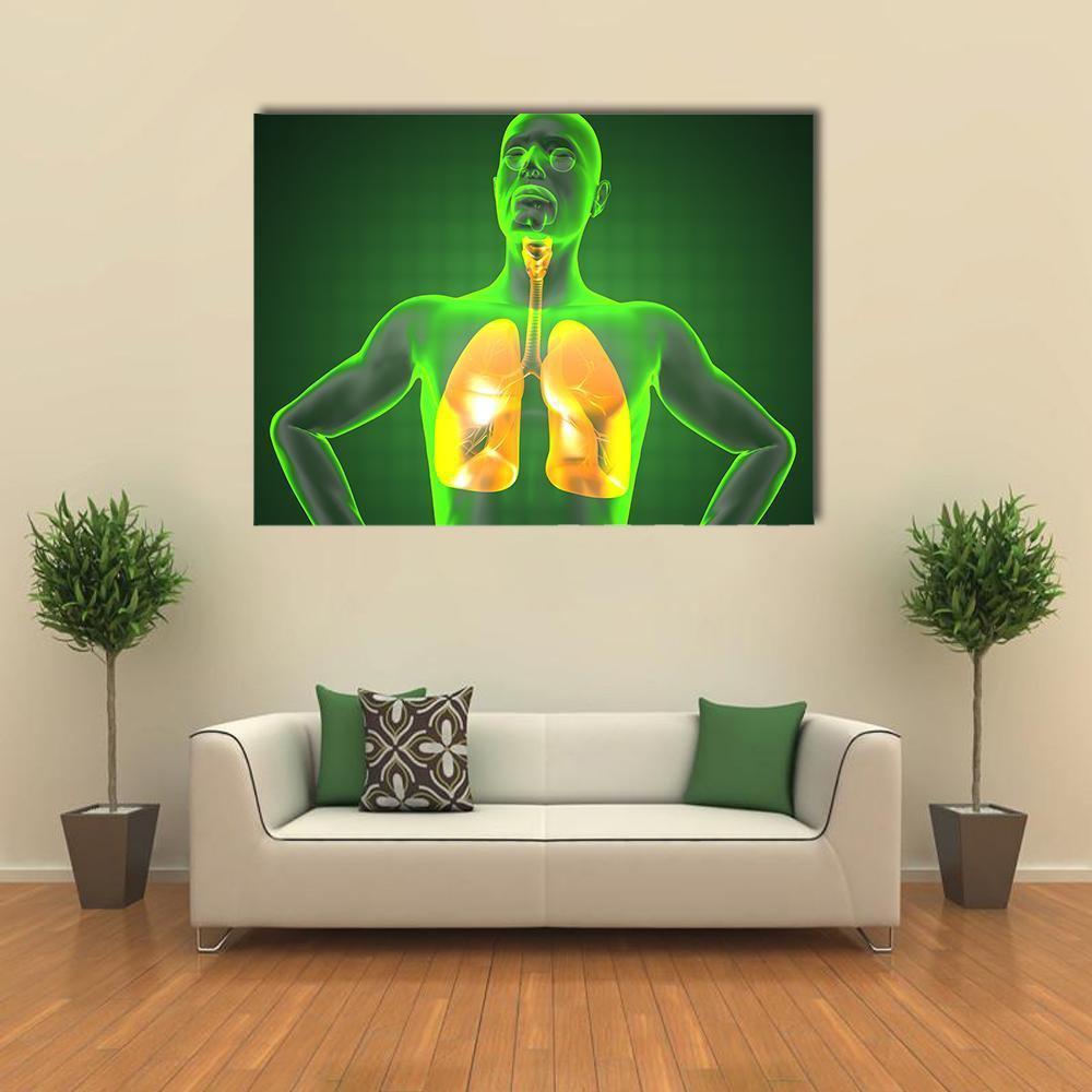 Human Chest Radiography Canvas Wall Art-1 Piece-Gallery Wrap-48" x 32"-Tiaracle
