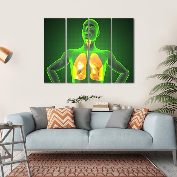 Human Chest Radiography Canvas Wall Art-4 Horizontal-Gallery Wrap-34" x 24"-Tiaracle