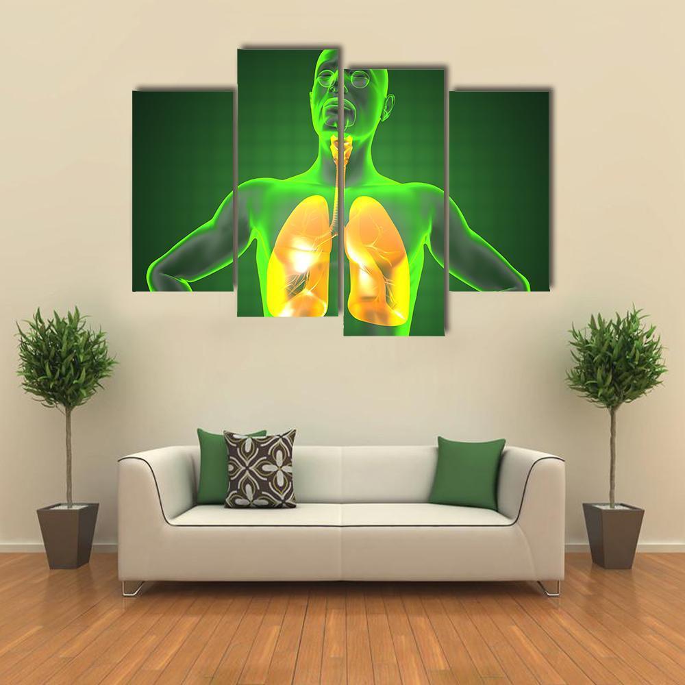Human Chest Radiography Canvas Wall Art-4 Pop-Gallery Wrap-50" x 32"-Tiaracle