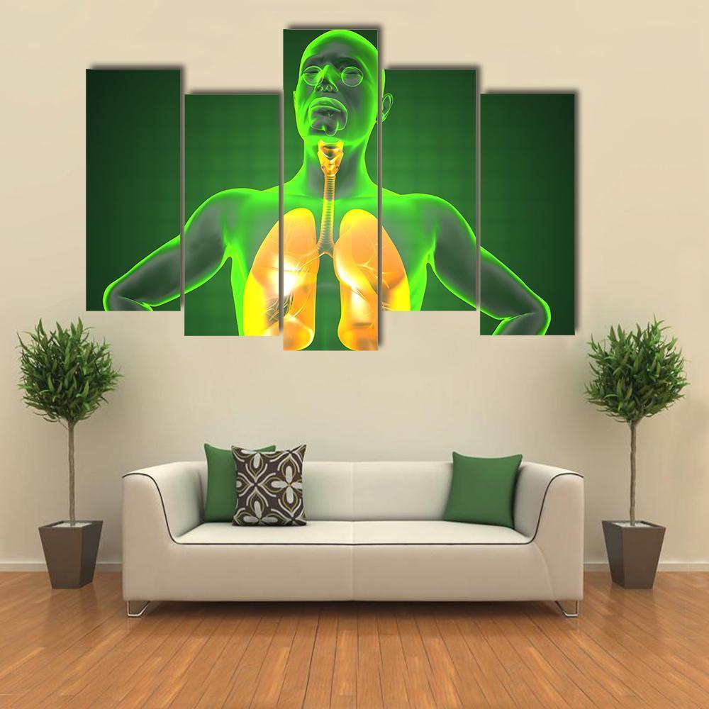 Human Chest Radiography Canvas Wall Art-1 Piece-Gallery Wrap-48" x 32"-Tiaracle