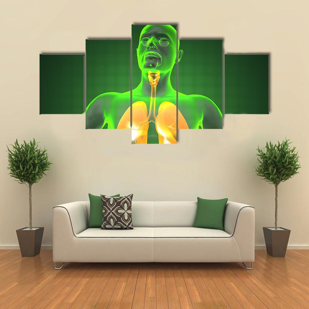 Human Chest Radiography Canvas Wall Art-5 Star-Gallery Wrap-62" x 32"-Tiaracle
