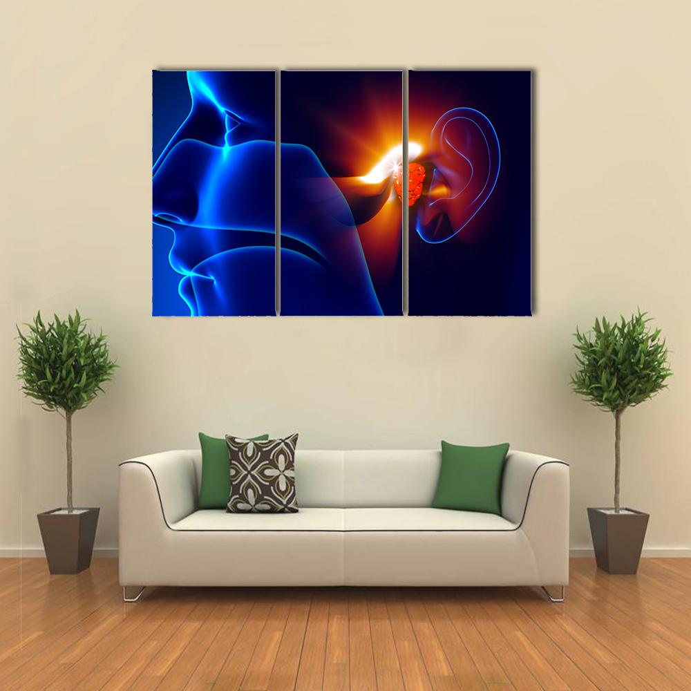 Human Ear Pain Illustration Canvas Wall Art-1 Piece-Gallery Wrap-24" x 16"-Tiaracle