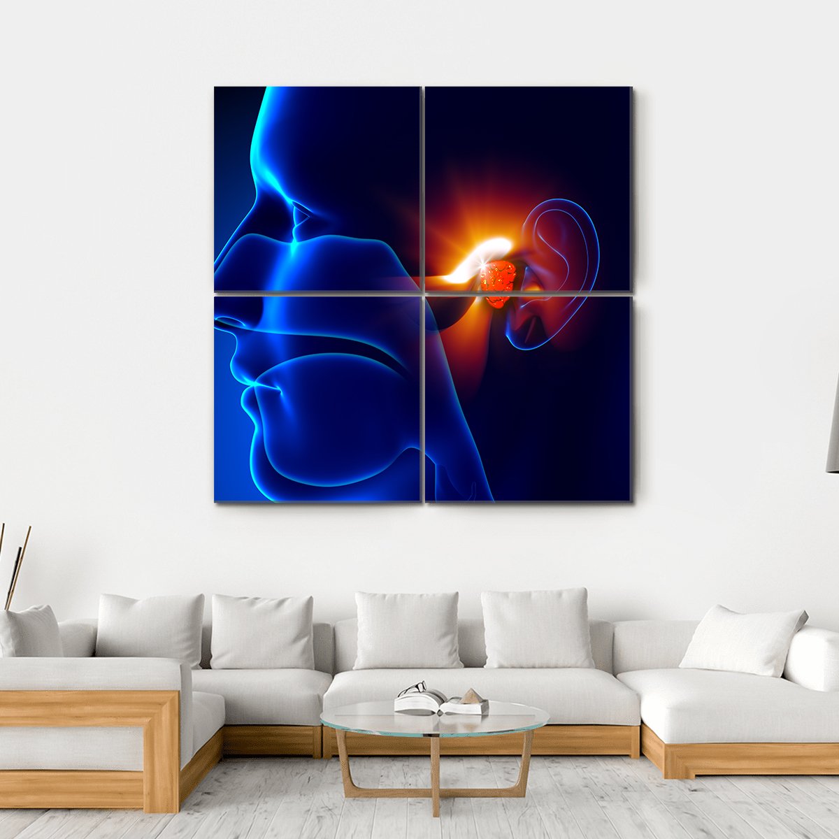 Human Ear Pain Illustration Canvas Wall Art-5 Horizontal-Gallery Wrap-22" x 12"-Tiaracle