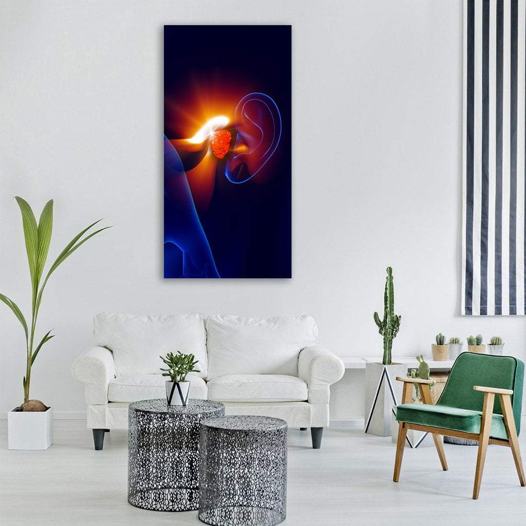 Human Ear Pain Illustration Vertical Canvas Wall Art-1 Vertical-Gallery Wrap-12" x 24"-Tiaracle