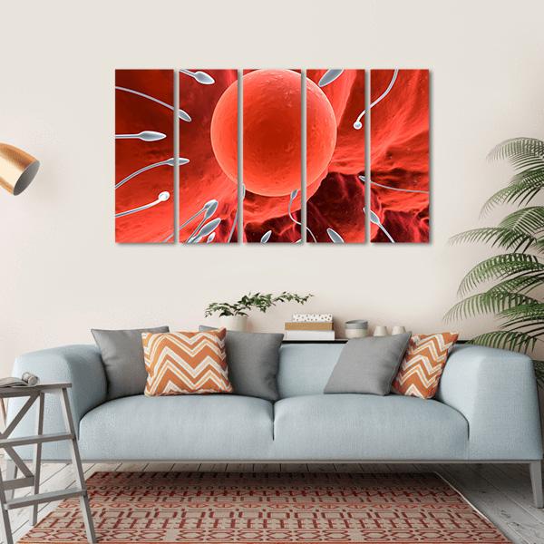 Human Egg &amp; Sperm Canvas Wall Art-5 Horizontal-Gallery Wrap-22" x 12"-Tiaracle