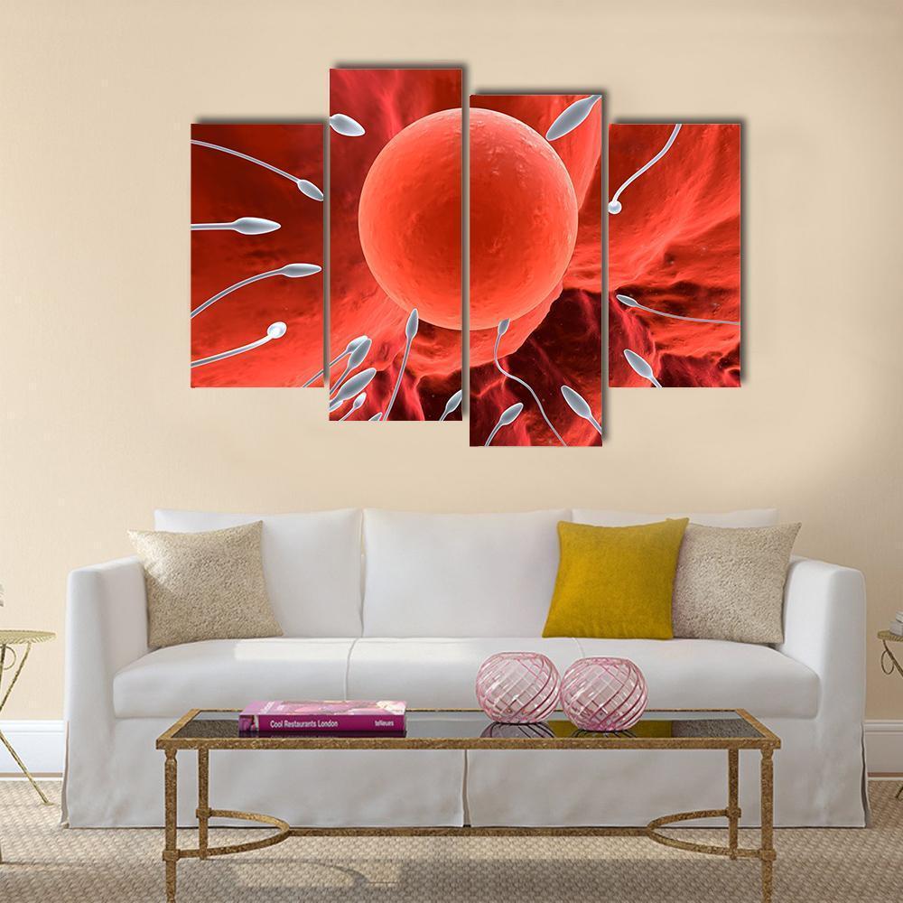 Human Egg &amp; Sperm Canvas Wall Art-4 Pop-Gallery Wrap-50" x 32"-Tiaracle