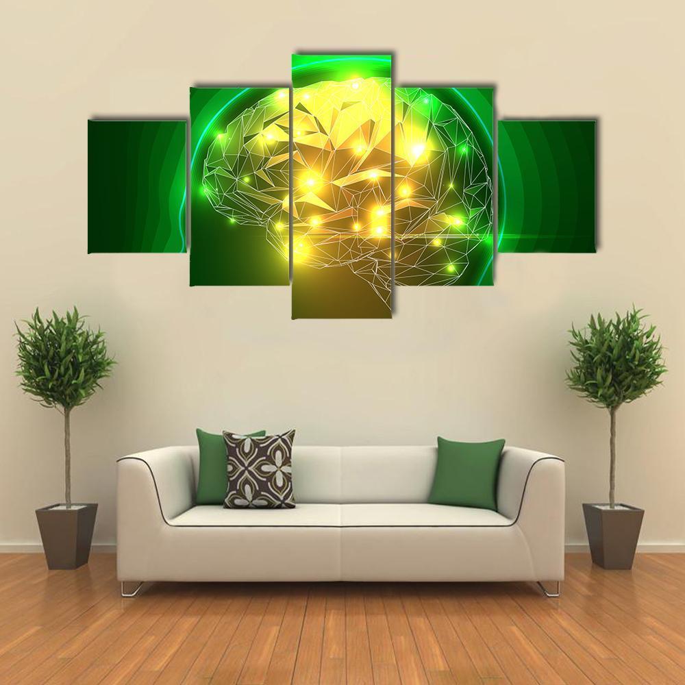 Human Head Silhouette Canvas Wall Art-5 Star-Gallery Wrap-62" x 32"-Tiaracle