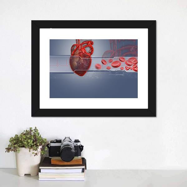 Human Heart Canvas Wall Art-1 Piece-Framed Print-20" x 16"-Tiaracle