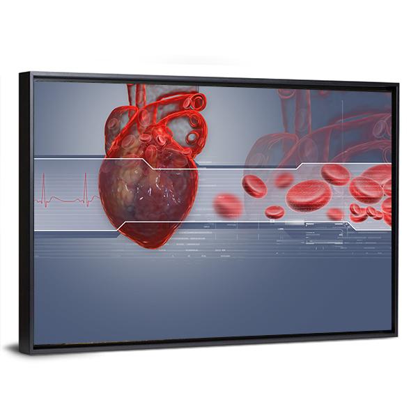 Human Heart Canvas Wall Art-3 Horizontal-Gallery Wrap-25" x 16"-Tiaracle