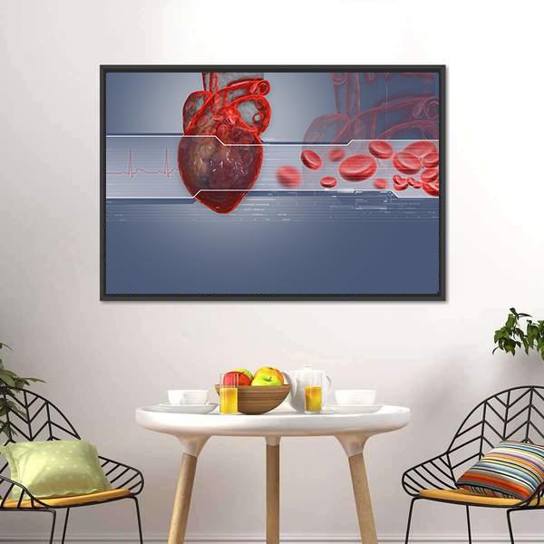 Human Heart Canvas Wall Art-3 Horizontal-Gallery Wrap-25" x 16"-Tiaracle