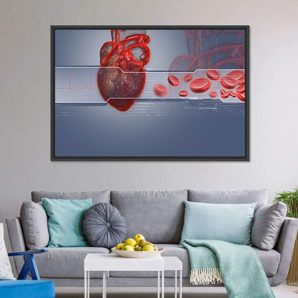Human Heart Canvas Wall Art-3 Horizontal-Gallery Wrap-25" x 16"-Tiaracle