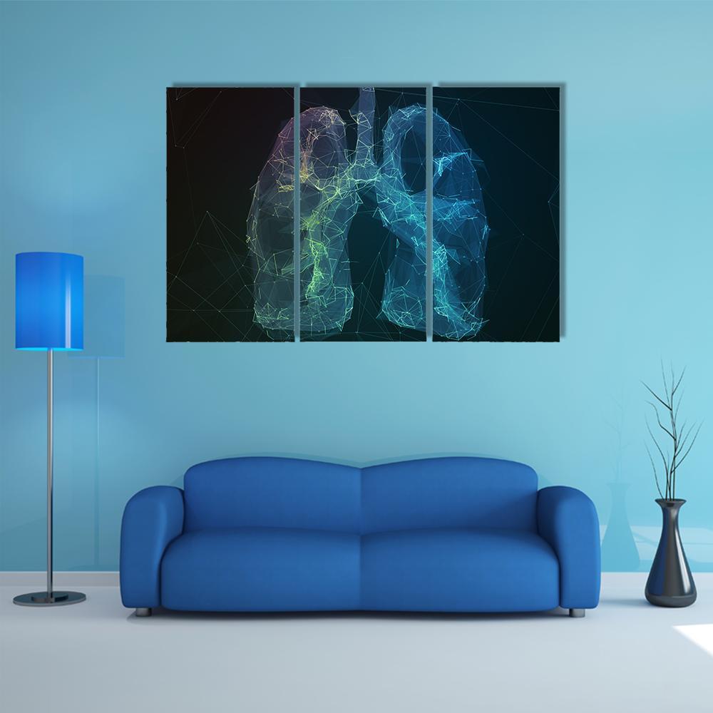 Human Lungs Canvas Wall Art-3 Horizontal-Gallery Wrap-37" x 24"-Tiaracle