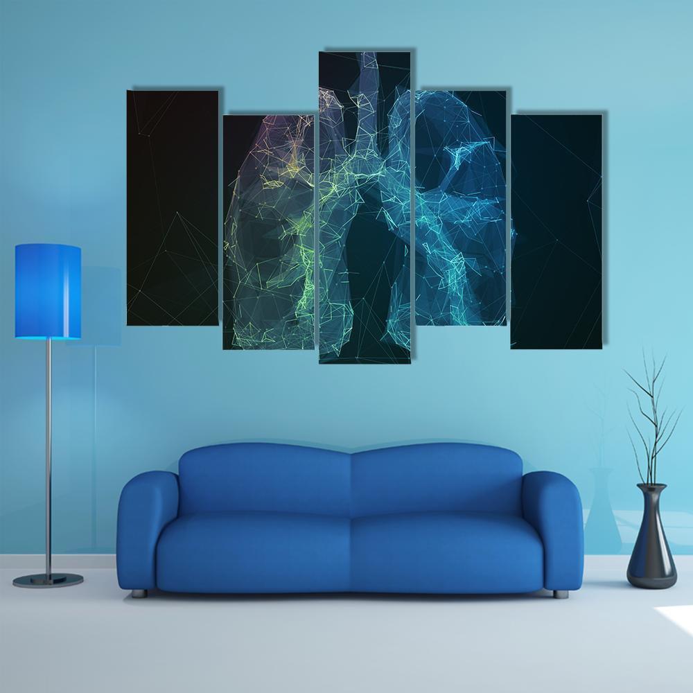 Human Lungs Canvas Wall Art-5 Pop-Gallery Wrap-47" x 32"-Tiaracle