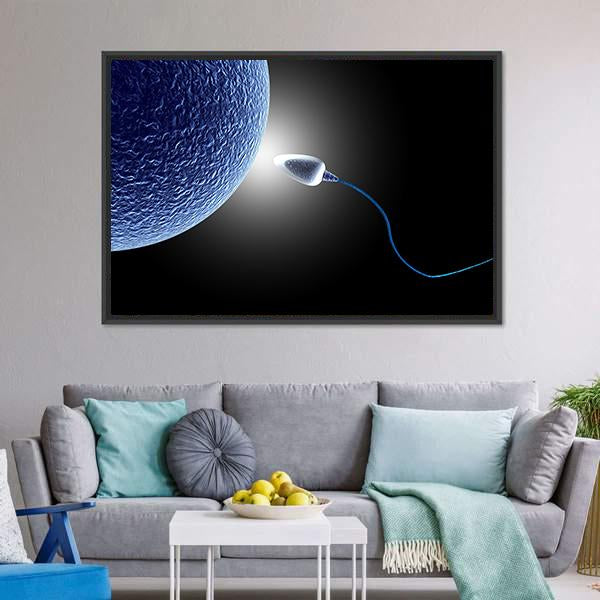 Human Sperm &amp; Egg Life Canvas Wall Art-3 Horizontal-Gallery Wrap-25" x 16"-Tiaracle