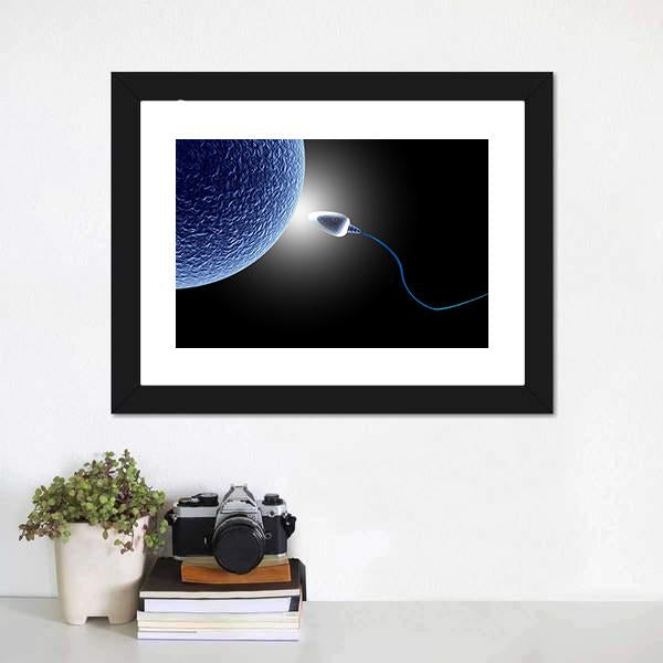Human Sperm & Egg Life Canvas Wall Art-1 Piece-Framed Print-20" x 16"-Tiaracle