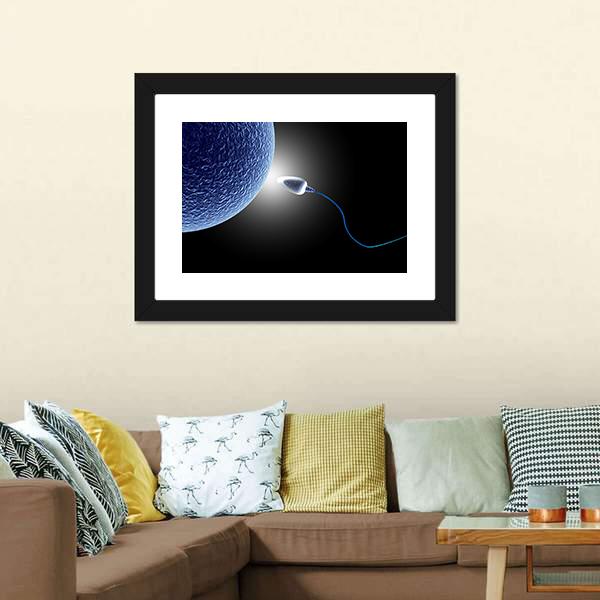 Human Sperm &amp; Egg Life Canvas Wall Art-5 Horizontal-Gallery Wrap-22" x 12"-Tiaracle
