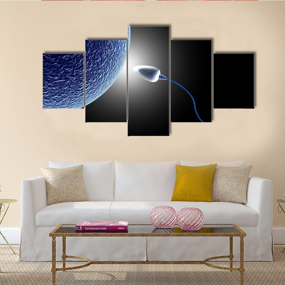 Human Sperm &amp; Egg Life Canvas Wall Art-5 Star-Gallery Wrap-62" x 32"-Tiaracle