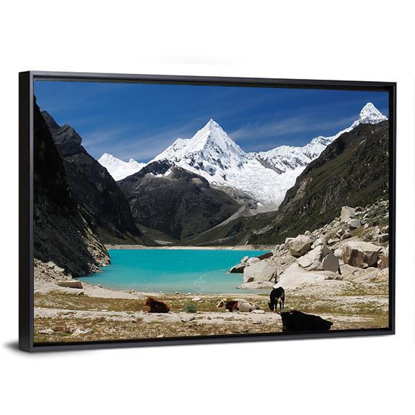 Humantay Lake Peru Canvas Wall Art-3 Horizontal-Gallery Wrap-25" x 16"-Tiaracle