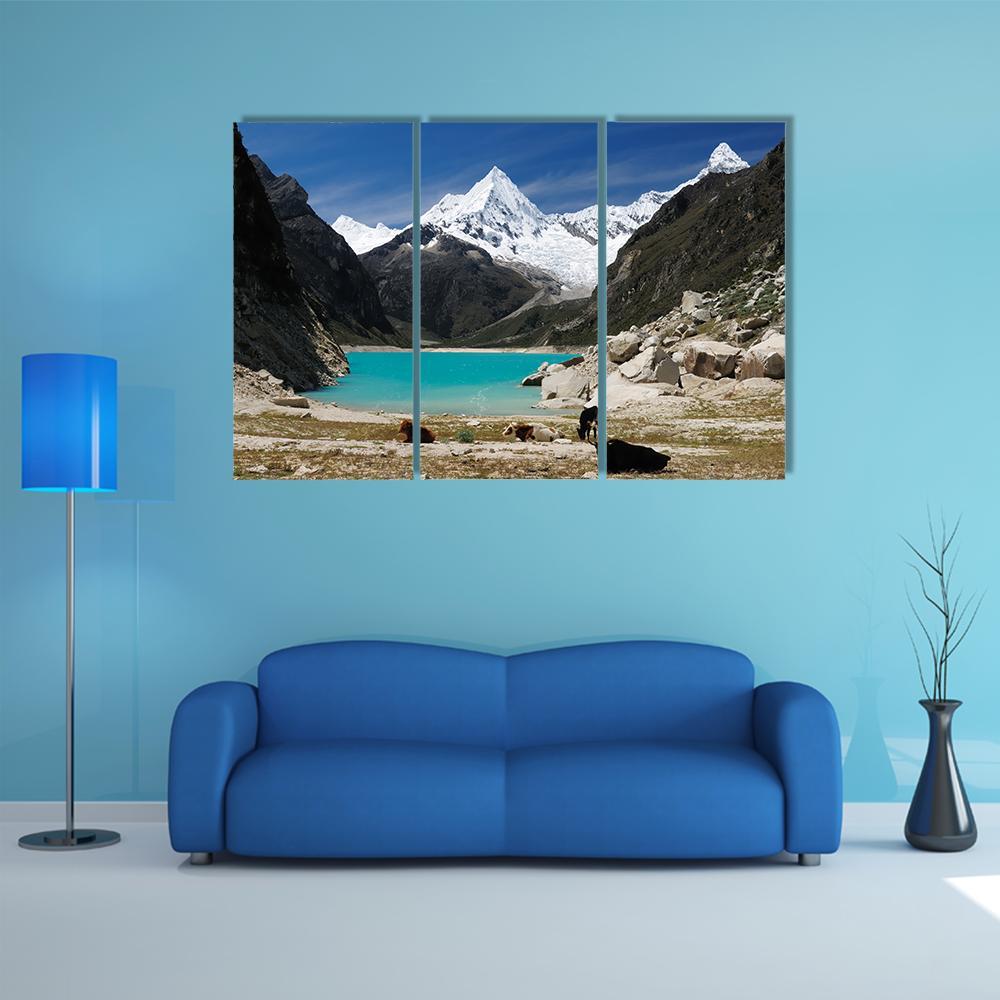 Humantay Lake Peru Canvas Wall Art-3 Horizontal-Gallery Wrap-37" x 24"-Tiaracle