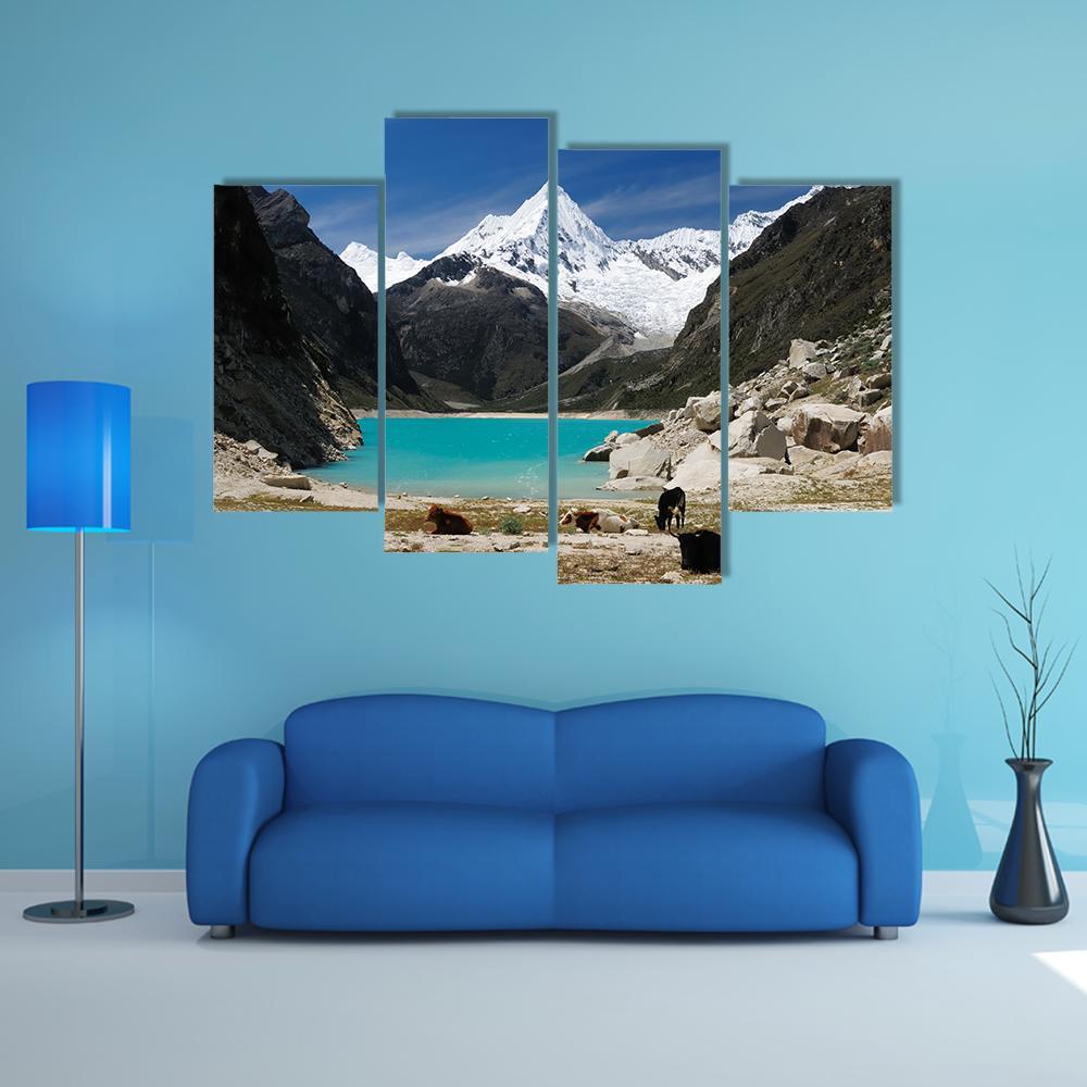 Humantay Lake Peru Canvas Wall Art-4 Pop-Gallery Wrap-50" x 32"-Tiaracle