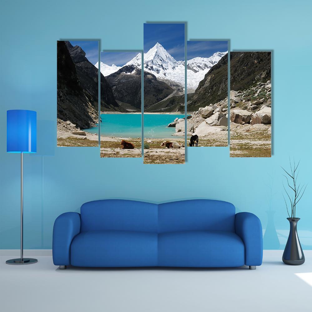 Humantay Lake Peru Canvas Wall Art-5 Pop-Gallery Wrap-47" x 32"-Tiaracle
