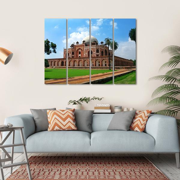 Humayun's Tomb In New Delhi Canvas Wall Art-4 Horizontal-Gallery Wrap-34" x 24"-Tiaracle