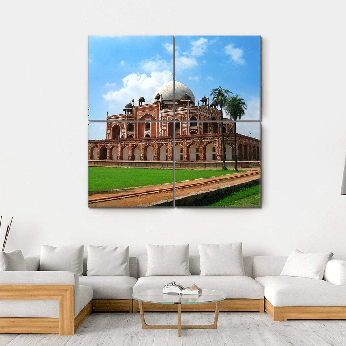 Humayun's Tomb In New Delhi Canvas Wall Art-4 Square-Gallery Wrap-17" x 17"-Tiaracle