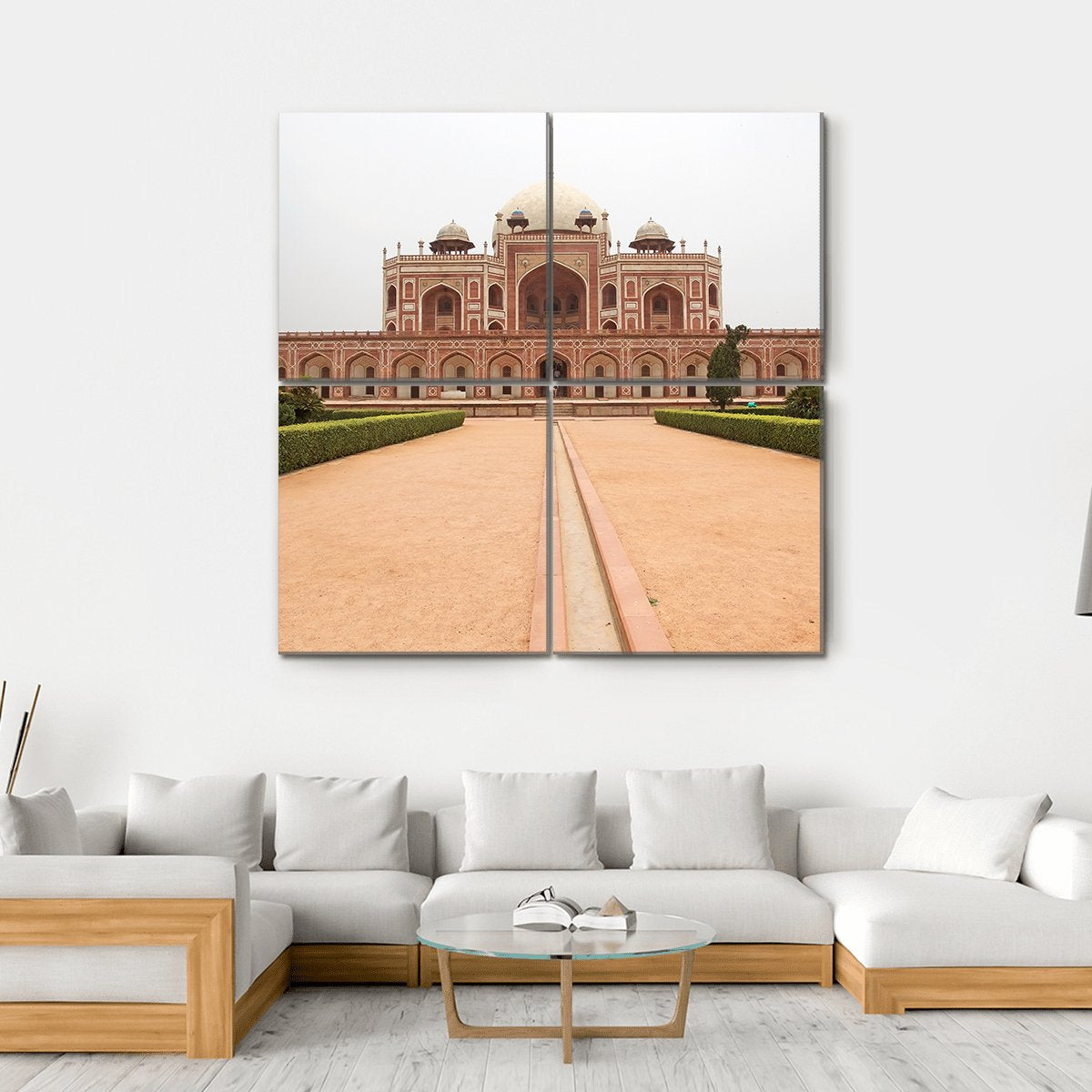 Humayun Tomb Delhi Canvas Wall Art-4 Square-Gallery Wrap-17" x 17"-Tiaracle