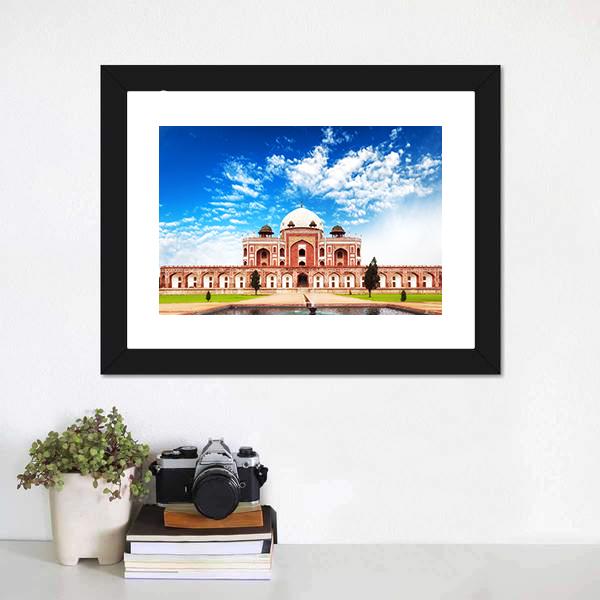 Humayun Tomb In Delhi Canvas Wall Art-1 Piece-Framed Print-20" x 16"-Tiaracle
