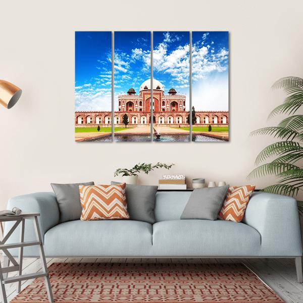 Humayun Tomb In Delhi Canvas Wall Art-4 Horizontal-Gallery Wrap-34" x 24"-Tiaracle