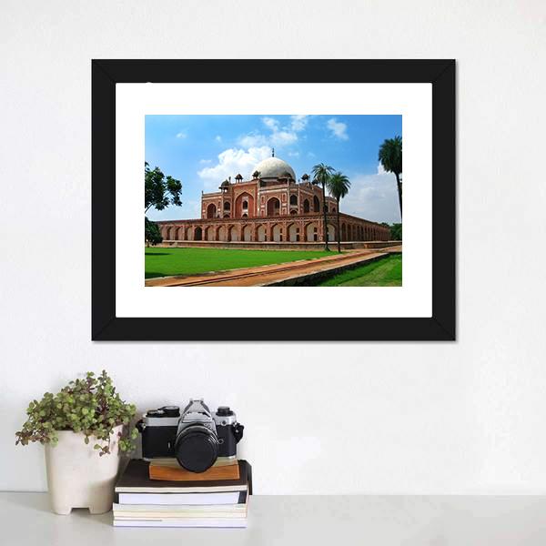 Humayun's Tomb In New Delhi Canvas Wall Art-1 Piece-Framed Print-20" x 16"-Tiaracle