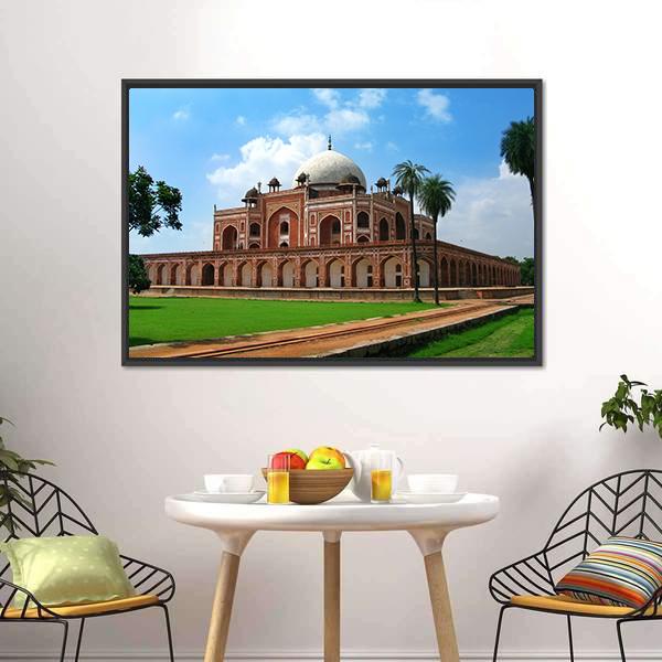 Humayun's Tomb In New Delhi Canvas Wall Art-3 Horizontal-Gallery Wrap-25" x 16"-Tiaracle