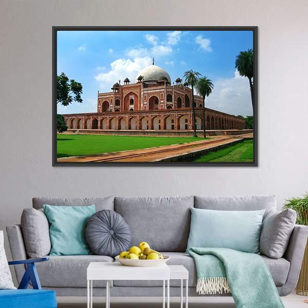 Humayun's Tomb In New Delhi Canvas Wall Art-3 Horizontal-Gallery Wrap-25" x 16"-Tiaracle