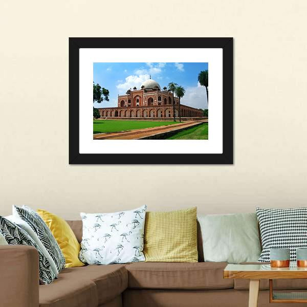 Humayun's Tomb In New Delhi Canvas Wall Art-3 Horizontal-Gallery Wrap-25" x 16"-Tiaracle