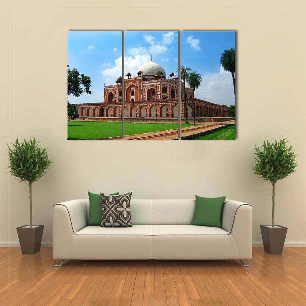 Humayun's Tomb In New Delhi Canvas Wall Art-3 Horizontal-Gallery Wrap-37" x 24"-Tiaracle