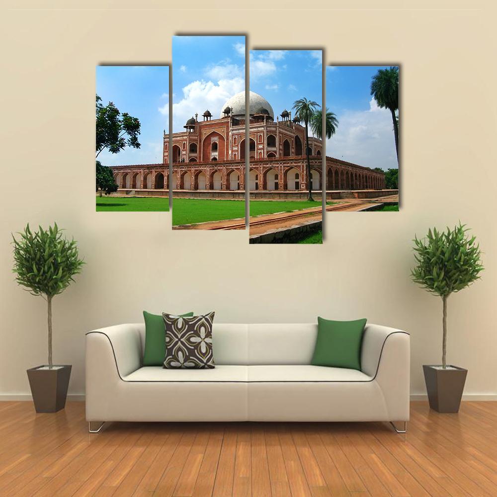 Humayun's Tomb In New Delhi Canvas Wall Art-4 Pop-Gallery Wrap-50" x 32"-Tiaracle