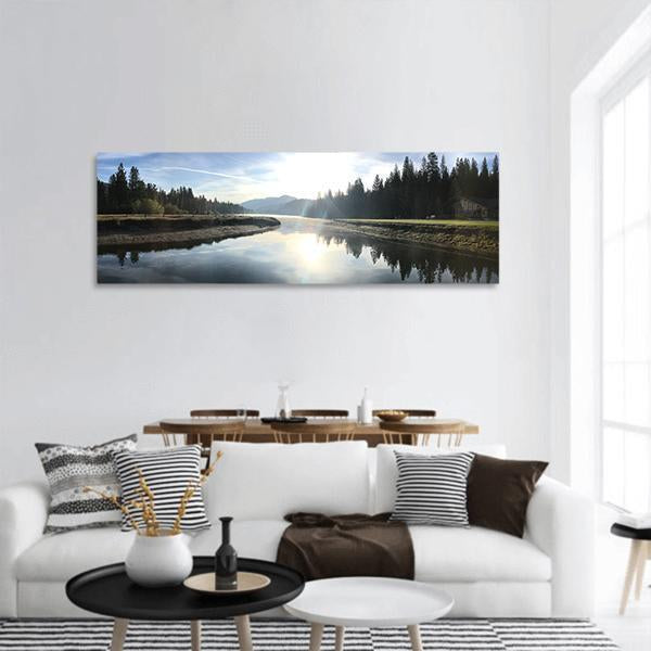 Hume Lake California Panoramic Canvas Wall Art-1 Piece-36" x 12"-Tiaracle