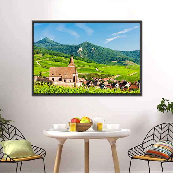 Hunawihr Village In Alsace Canvas Wall Art-3 Horizontal-Gallery Wrap-25" x 16"-Tiaracle