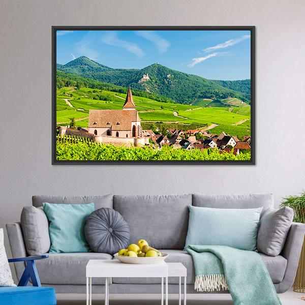 Hunawihr Village In Alsace Canvas Wall Art-3 Horizontal-Gallery Wrap-25" x 16"-Tiaracle