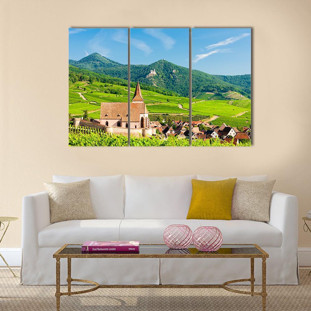 Hunawihr Village In Alsace Canvas Wall Art-3 Horizontal-Gallery Wrap-37" x 24"-Tiaracle