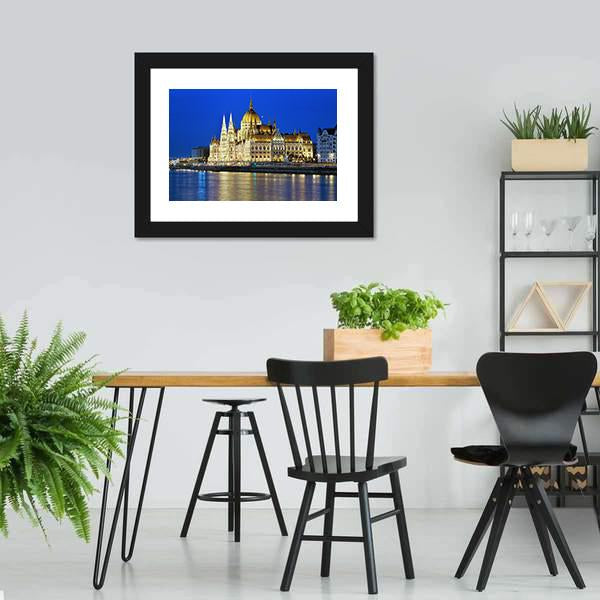 Hungarian Parliament Building Canvas Wall Art-3 Horizontal-Gallery Wrap-25" x 16"-Tiaracle