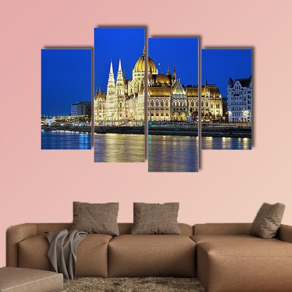 Hungarian Parliament Building Canvas Wall Art-4 Pop-Gallery Wrap-50" x 32"-Tiaracle