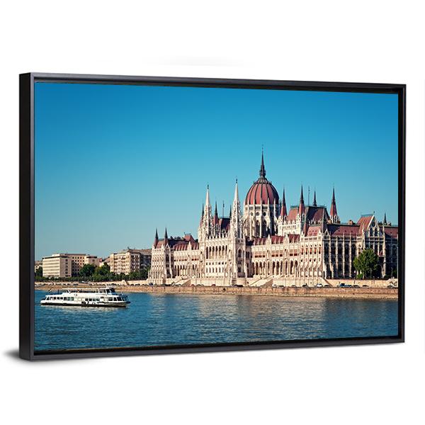 Hungarian Parliament Canvas Wall Art-3 Horizontal-Gallery Wrap-25" x 16"-Tiaracle